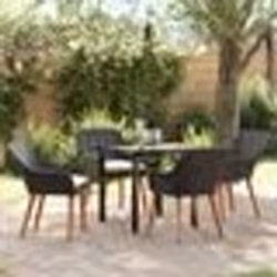vidaXL Ensemble de salle à manger de jardin 5 pièces en poly rattan noir