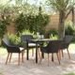 vidaXL Ensemble de salle à manger de jardin 5 pièces en poly rattan noir