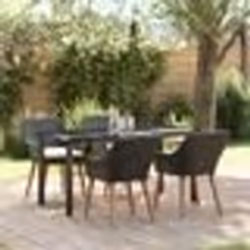 vidaXL Ensemble de salle à manger de jardin 5 pièces noir en polyrotin