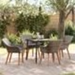 vidaXL Ensemble de salle à manger de jardin 5 pièces en Gris Poly Rattan