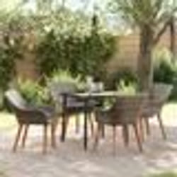 vidaXL Ensemble de salle à manger de jardin 5 pièces en Gris Poly Rattan
