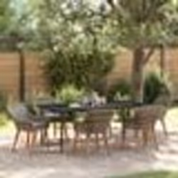 vidaXL Ensemble de Salle à Manger de Jardin 7 Pièces Gris Poly Rattan