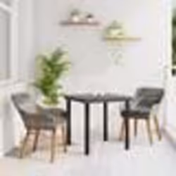 vidaXL Ensemble de repas de jardin 3 pièces en poly rattan gris