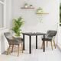 vidaXL Ensemble de repas de jardin 3 pièces en poly rattan gris