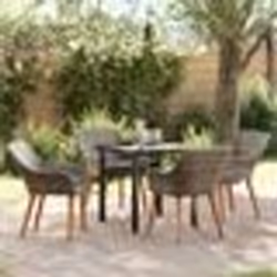 vidaXL Ensemble de salle à manger de jardin 5 pièces en poly rattan gris