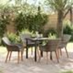 vidaXL Ensemble de salle à manger de jardin 5 pièces en poly rattan gris