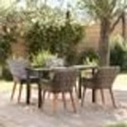 vidaXL Ensemble de salle à manger de jardin 5 pièces gris en osier
