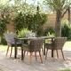 vidaXL Ensemble de salle à manger de jardin 5 pièces gris en osier