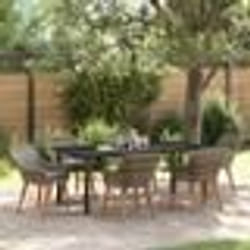 vidaXL Ensemble de salle à manger de jardin 7 pièces Rattan gris