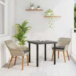 vidaXL Ensemble de salle à manger 3 pcs Gris clair Poly rotin