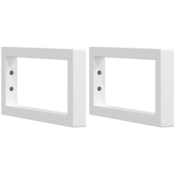 Supports d'étagères pour lavabo 2 pcs blanc rectangulaire acier Vidaxl