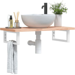 Supports d'étagères pour lavabo 2 pcs blanc rectangulaire acier Vidaxl
