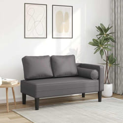 Vidaxl - Chaise longue avec coussins gris similicuir