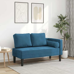 Vidaxl - Chaise longue avec coussins bleu velours