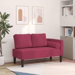 Vidaxl - Chaise longue avec coussins rouge bordeaux velours