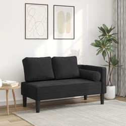 Vidaxl - Chaise longue avec coussins noir velours