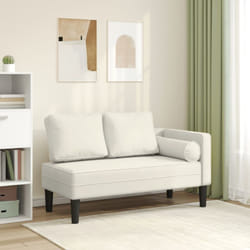 Chaise longue avec coussins crème velours Vidaxl