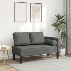 Vidaxl - Chaise longue avec coussins gris foncé tissu
