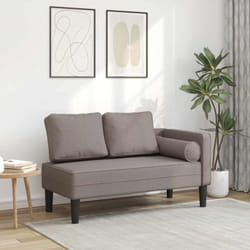 Vidaxl - Chaise longue avec coussins taupe tissu