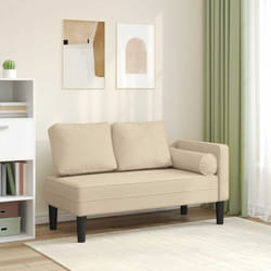 Vidaxl - Chaise longue avec coussins crème tissu
