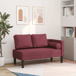 Vidaxl - Chaise longue avec coussins rouge bordeaux tissu