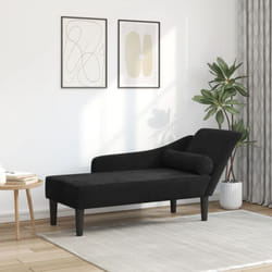 Vidaxl - Chaise longue avec coussins noir velours