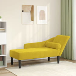 Vidaxl - Chaise longue avec coussins jaune velours