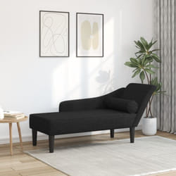 Vidaxl - Chaise longue avec coussins noir tissu