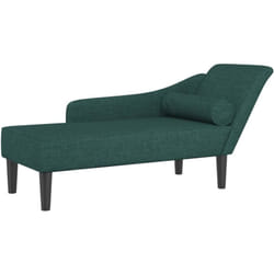 vidaXL Chaise longue avec coussins vert foncé tissu