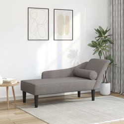 Vidaxl - Chaise longue avec coussins taupe tissu