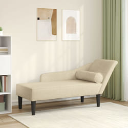 Vidaxl - Chaise longue avec coussins crème tissu
