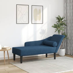 Vidaxl - Chaise longue avec coussins bleu tissu