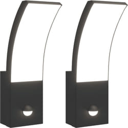 Vidaxl - Appliques murales led d'extérieur avec capteurs 2 pcs noir