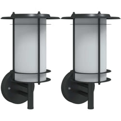 Appliques murales d'extérieur 2 pcs noir acier inoxydable Vidaxl