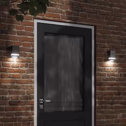 vidaXL Appliques murales d'extérieur 2 pcs noir acier inoxydable