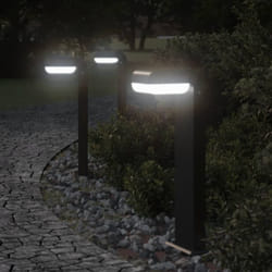 Lampadaires d'extérieur 3pcs noir aluminium moulé sous pression Vidaxl