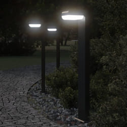 Vidaxl - Lampadaires d'extérieur 3pcs noir aluminium moulé sous pression