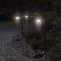 vidaXL Lampadaires d'extérieur 3 pcs noir 60 cm acier inoxydable