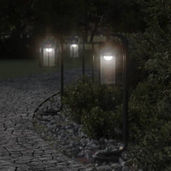 vidaXL Lampadaires d'extérieur 3 pcs noir 60 cm acier inoxydable