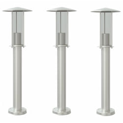 Vidaxl - Lampadaires d'extérieur 3 pcs argenté 60 cm acier inoxydable
