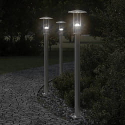 vidaXL Lampadaire d'extérieur argenté 100 cm acier inoxydable