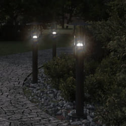 Vidaxl - Lampadaires d'extérieur 3 pcs noir 60 cm acier inoxydable