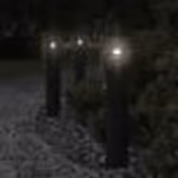 vidaXL Lampadaires d'extérieur et capteurs 3 pcs noir acier inoxydable