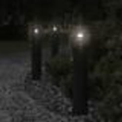 vidaXL Lampadaires d'extérieur et capteurs 3 pcs noir acier inoxydable