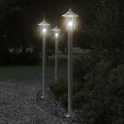 Lampadaire d'extérieur argenté 120 cm acier inoxydable Vidaxl