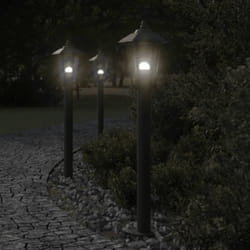 vidaXL Lampadaires d'extérieur 3 pcs noir 80 cm acier inoxydable