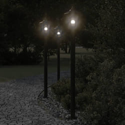 Lampadaire d'extérieur noir 120 cm acier inoxydable vidaXL
