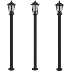 Vidaxl - Lampadaires d'extérieur 3 pcs noir 120 cm acier inoxydable