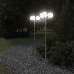 Lampadaires d'extérieur 2 pcs argenté 215 cm acier inoxydable - Vidaxl