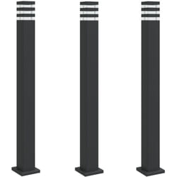 Lampadaires d'extérieur 3 pcs noir 110 cm aluminium vidaXL